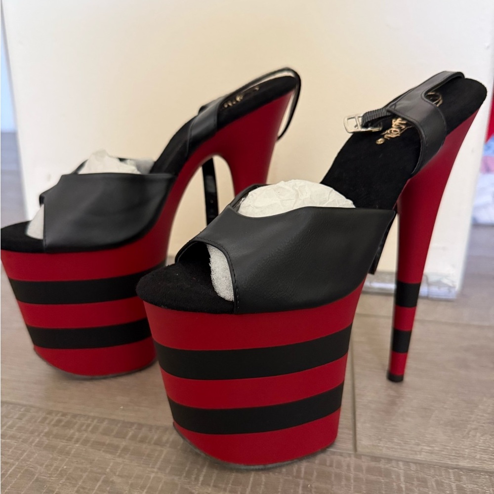 Pleaser Black and Red  Heels